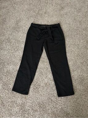 Banana Republic Black Pinstripe Capris with Waist Tie
